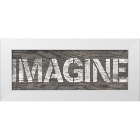 Imagine White Modern Wood Framed Art Print by Harbick, N