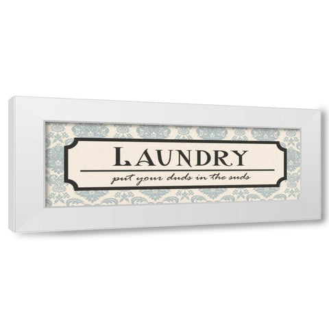 Laundry Suds White Modern Wood Framed Art Print by Harbick, N