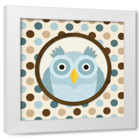O is for Owl I White Modern Wood Framed Art Print by Harbick, N