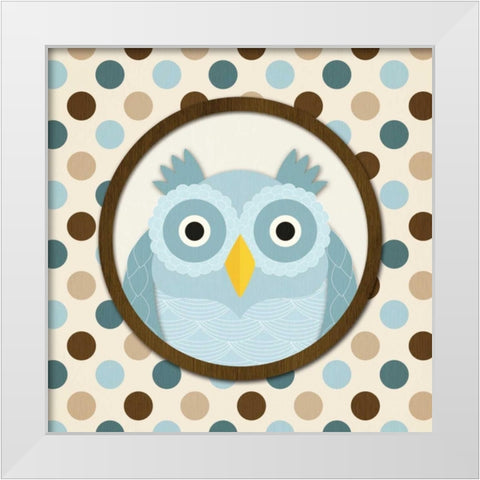 O is for Owl I White Modern Wood Framed Art Print by Harbick, N