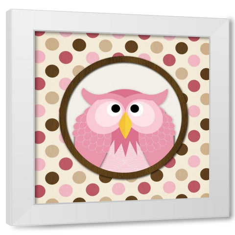 O is for Owl II White Modern Wood Framed Art Print by Harbick, N