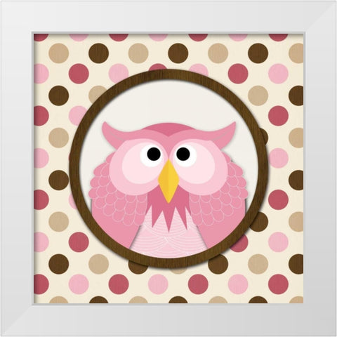 O is for Owl II White Modern Wood Framed Art Print by Harbick, N