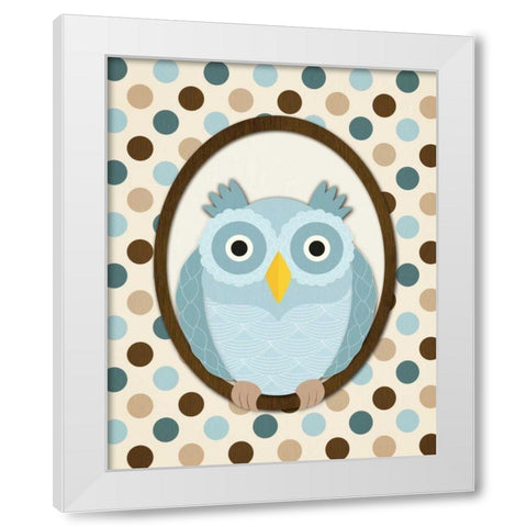 Sitting Owl I  White Modern Wood Framed Art Print by Harbick, N