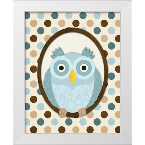 Sitting Owl I  White Modern Wood Framed Art Print by Harbick, N