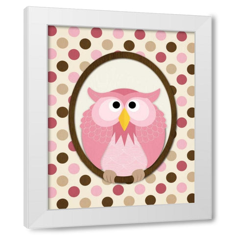 Sitting Owl II White Modern Wood Framed Art Print by Harbick, N
