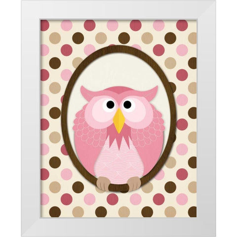 Sitting Owl II White Modern Wood Framed Art Print by Harbick, N