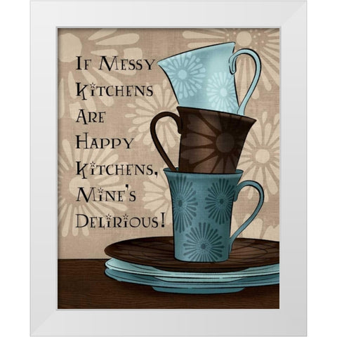 In the Kitchen I White Modern Wood Framed Art Print by Harbick, N