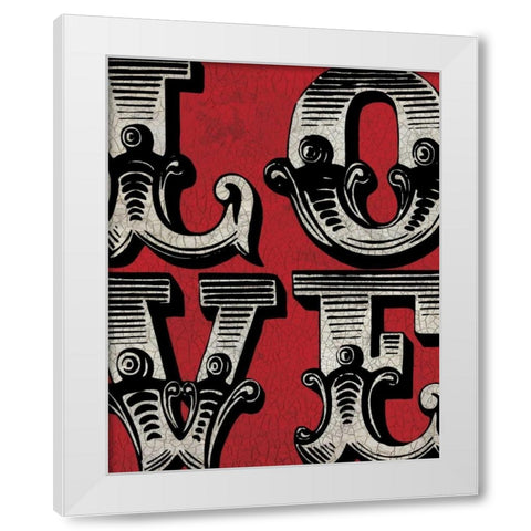Love Sign White Modern Wood Framed Art Print by Harbick, N