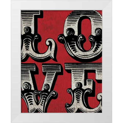 Love Sign White Modern Wood Framed Art Print by Harbick, N