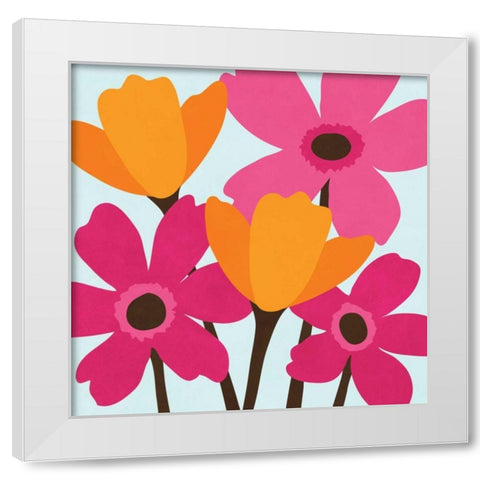 Spring Blooms II White Modern Wood Framed Art Print by Harbick, N