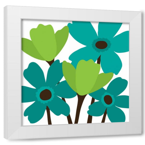Spring Bouquet II White Modern Wood Framed Art Print by Harbick, N