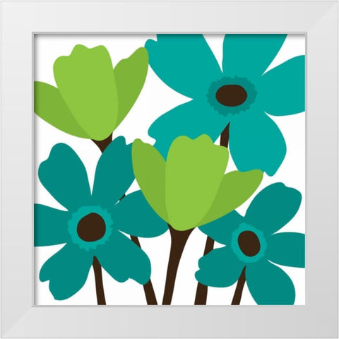 Spring Bouquet II White Modern Wood Framed Art Print by Harbick, N