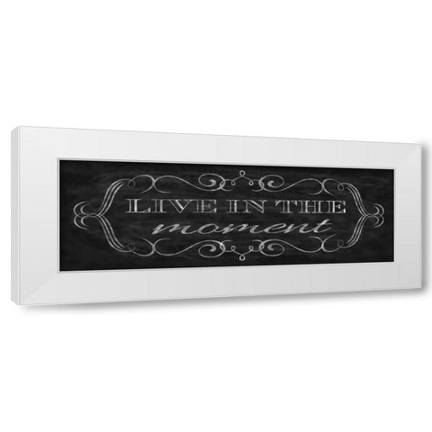 Live in the Moment White Modern Wood Framed Art Print by Harbick, N