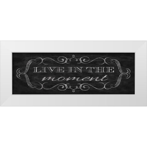 Live in the Moment White Modern Wood Framed Art Print by Harbick, N