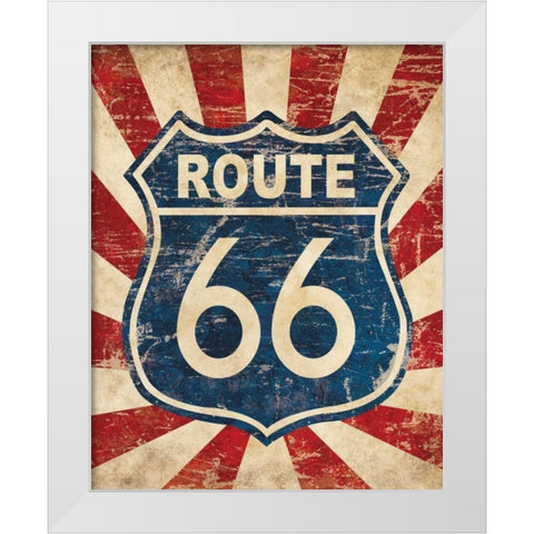 Route 66 I White Modern Wood Framed Art Print by Harbick, N