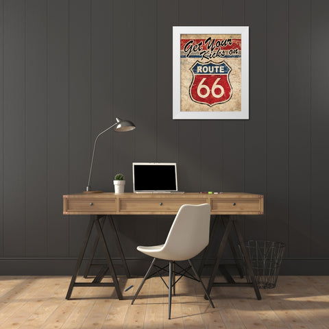 Route 66 II White Modern Wood Framed Art Print by Harbick, N