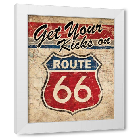 Route 66 II White Modern Wood Framed Art Print by Harbick, N