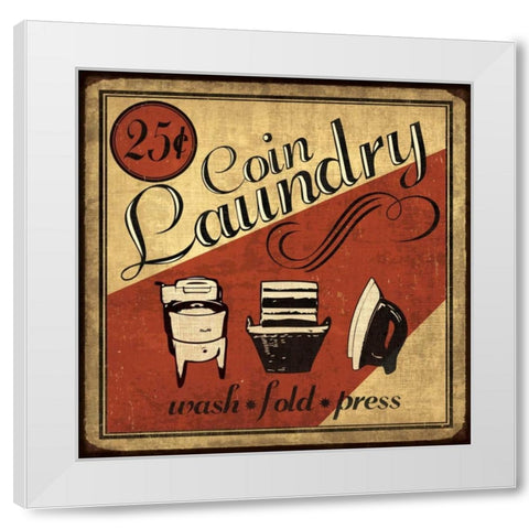 Coin Laundry Sq White Modern Wood Framed Art Print by Harbick, N