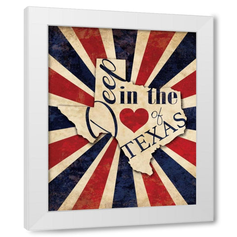 Heart of Texas White Modern Wood Framed Art Print by Harbick, N