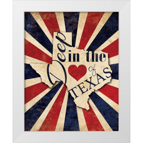 Heart of Texas White Modern Wood Framed Art Print by Harbick, N