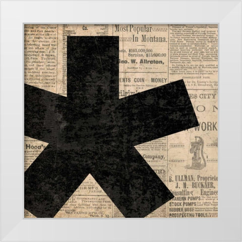 Asterisk White Modern Wood Framed Art Print by Harbick, N