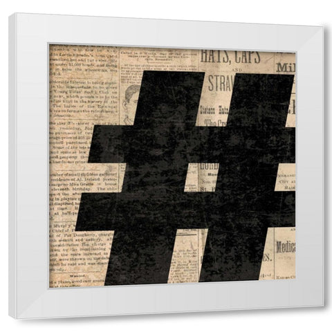 Number Sign White Modern Wood Framed Art Print by Harbick, N