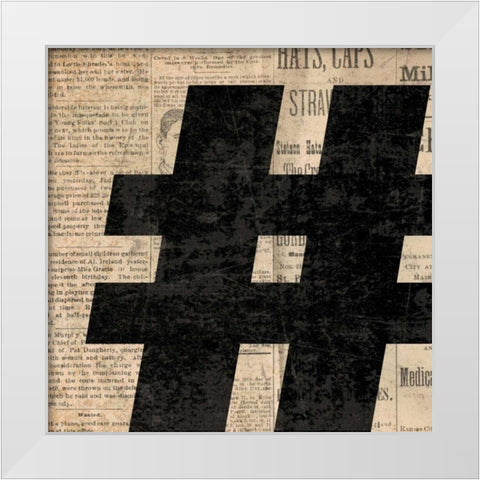 Number Sign White Modern Wood Framed Art Print by Harbick, N