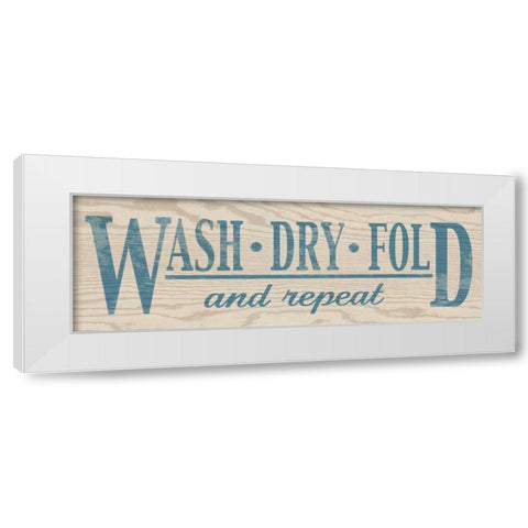 Wash Dry Fold - Blue White Modern Wood Framed Art Print by Harbick, N