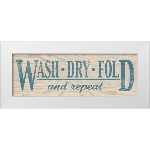 Wash Dry Fold - Blue White Modern Wood Framed Art Print by Harbick, N