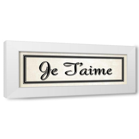 Je Taime White Modern Wood Framed Art Print by Harbick, N