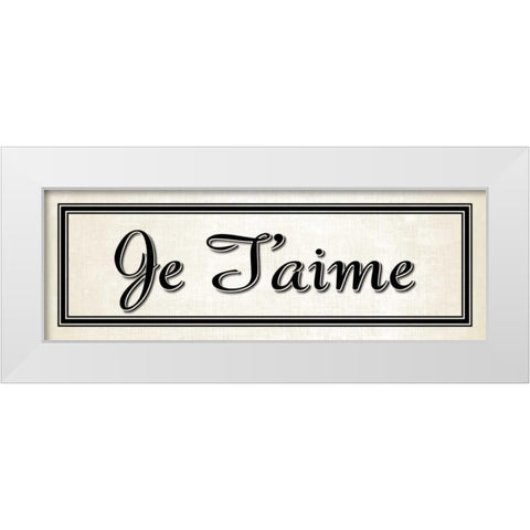 Je Taime White Modern Wood Framed Art Print by Harbick, N