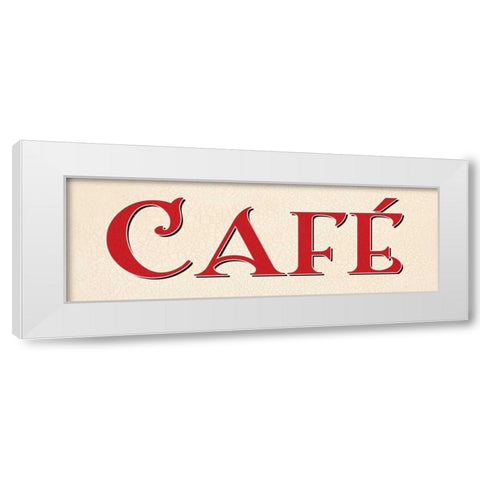 Red Cafe White Modern Wood Framed Art Print by Harbick, N