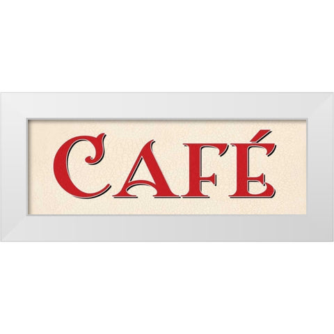 Red Cafe White Modern Wood Framed Art Print by Harbick, N