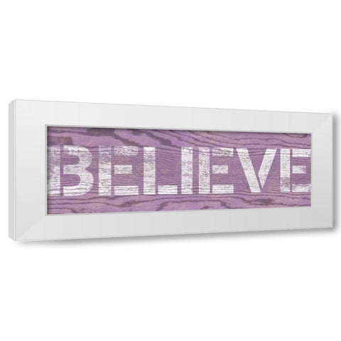 Purple Believe White Modern Wood Framed Art Print by Harbick, N