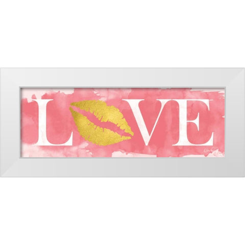 Pink Love White Modern Wood Framed Art Print by Harbick, N.