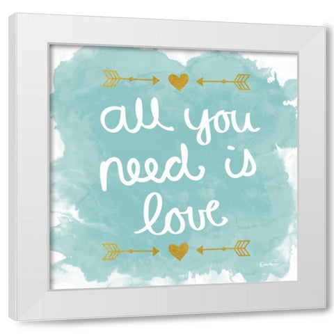 All You Need Is Love White Modern Wood Framed Art Print by Harbick, N.