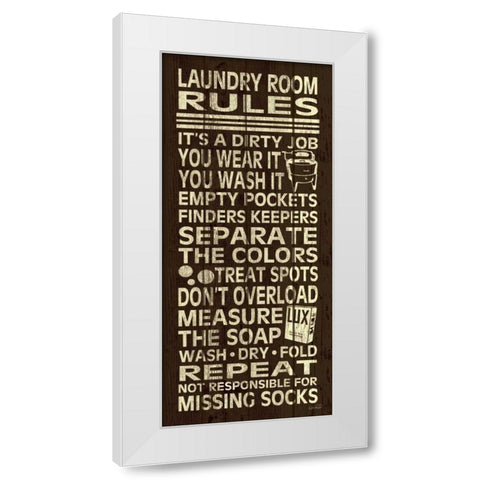 Laundry Room Rules II White Modern Wood Framed Art Print by Harbick, N.