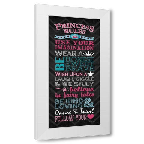 Princess Rules Panel White Modern Wood Framed Art Print by Harbick, N.