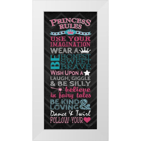 Princess Rules Panel White Modern Wood Framed Art Print by Harbick, N.