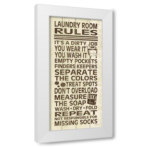 Laundry Room Rules III White Modern Wood Framed Art Print by Harbick, N.