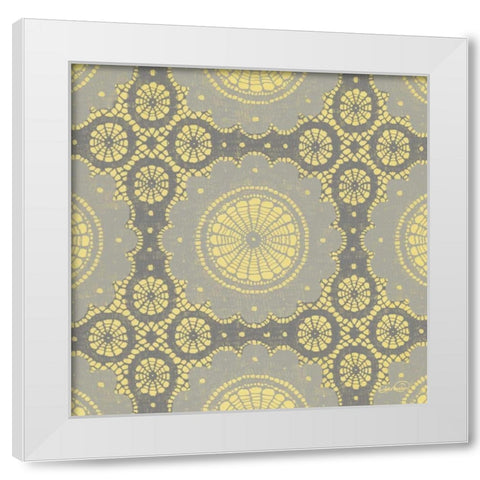Elegance in Yellow I White Modern Wood Framed Art Print by Harbick, N.