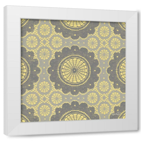Elegance in Yellow II White Modern Wood Framed Art Print by Harbick, N.