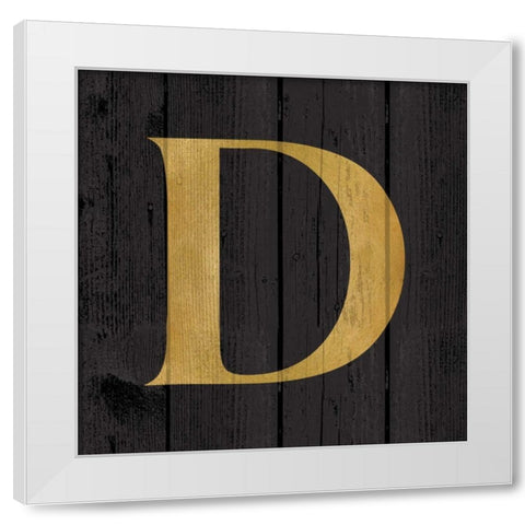 Gold Alphabet D White Modern Wood Framed Art Print by Harbick, N.
