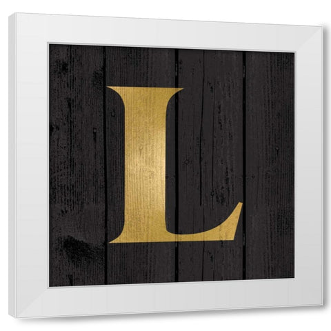 Gold Alphabet L White Modern Wood Framed Art Print by Harbick, N.