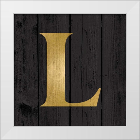 Gold Alphabet L White Modern Wood Framed Art Print by Harbick, N.