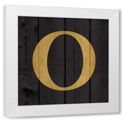 Gold Alphabet O White Modern Wood Framed Art Print by Harbick, N.