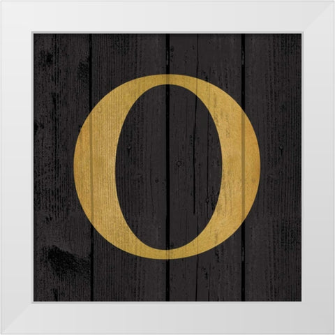 Gold Alphabet O White Modern Wood Framed Art Print by Harbick, N.