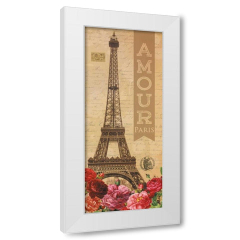 Amour Paris White Modern Wood Framed Art Print by Harbick, N.