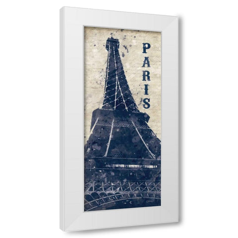 Eiffel Tower in Indigo White Modern Wood Framed Art Print by Harbick, N.