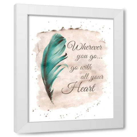 Wherever You Go White Modern Wood Framed Art Print by Harbick, N.